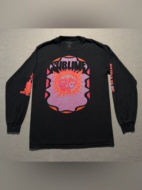 Sublime Band Long Sleeve T-Shirt Medium Black Sun Graphic Ska 90s Rock